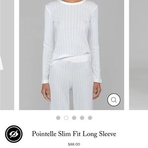 le set long sleeve pointelle shirt